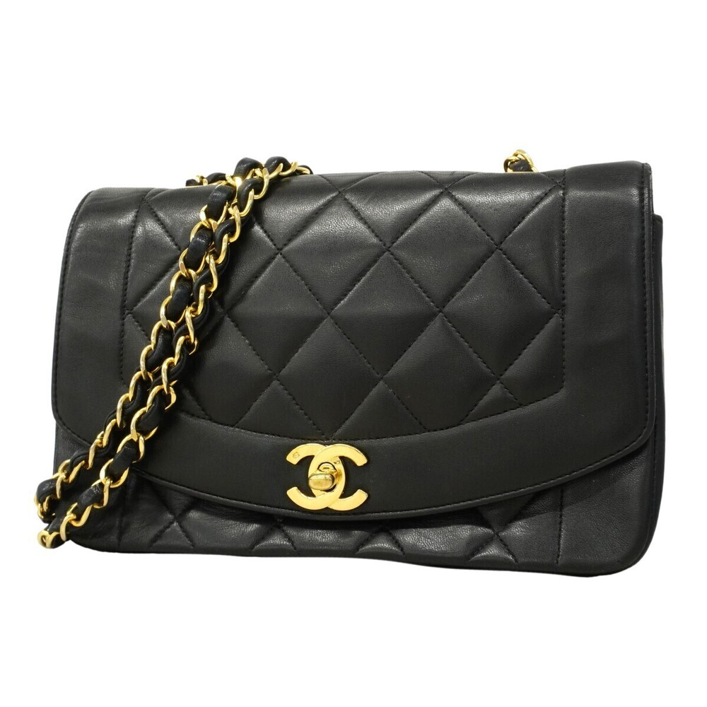 Chanel Shoulder Bag Diana Chain Lambskin Black